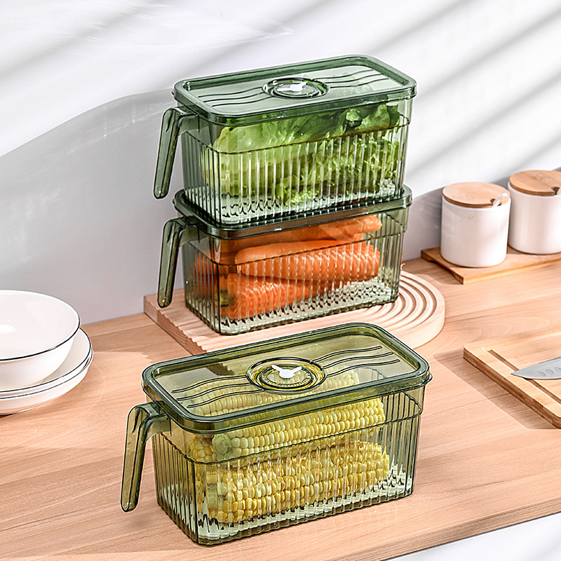 New refrigerator storage box, kitchen frozen vegetable creative time-keeping preservation box with lid, special storage box for refrigerators details Picture