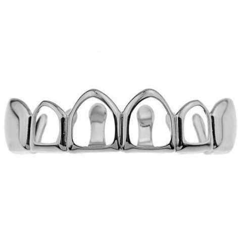 Double hollowed-out silver-plated teethgrills punk teeth are selling well on Amazon in Europe and America Application Scenario