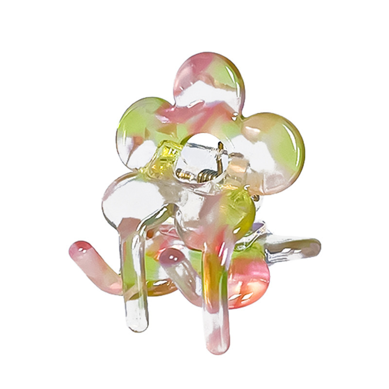 Acetic acid flower small hair clip, a delicate and exquisite summer accessory for women, a side clip for broken hair, a bangs hair clip on the forehead Item Picture