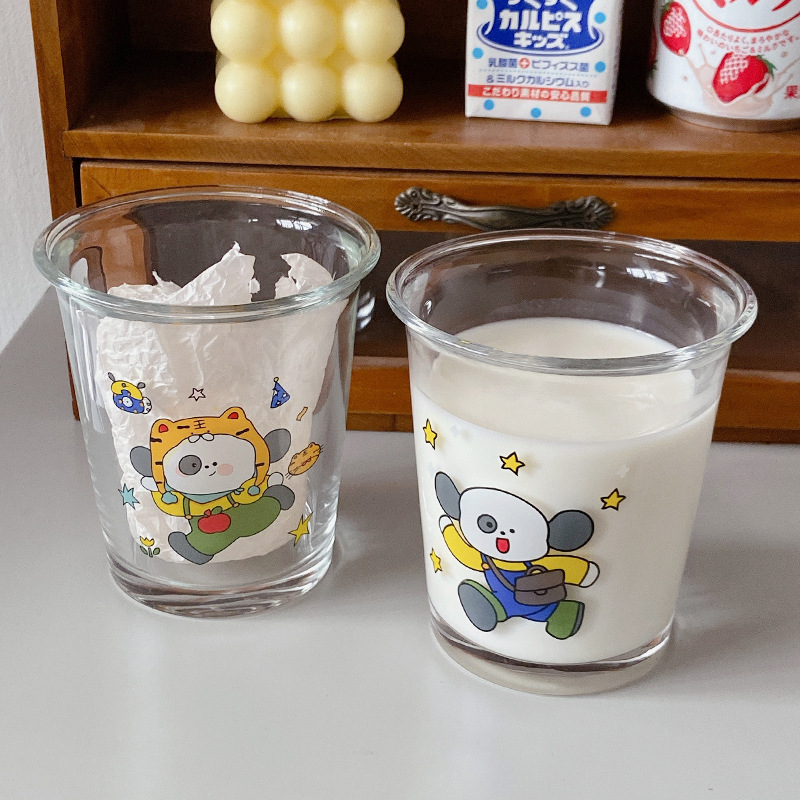 Boli Mei designer tiger-head puppy glass Cup, cold brew cup, breakfast cup wholesale milk Coffee cup Specification drawing