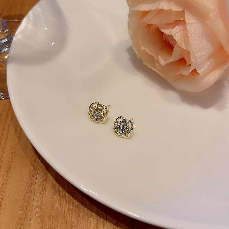 S925 Silver Needle Korean light luxury Zircon flower earrings, women's niche high-end design, simple and versatile stud earrings Application Scenario