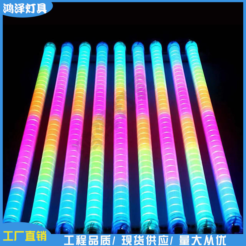 led digital tube guardrail, pipeline strip light, seven-color outdoor waterproof advertising sign, storefront running light, neon light tube details Picture