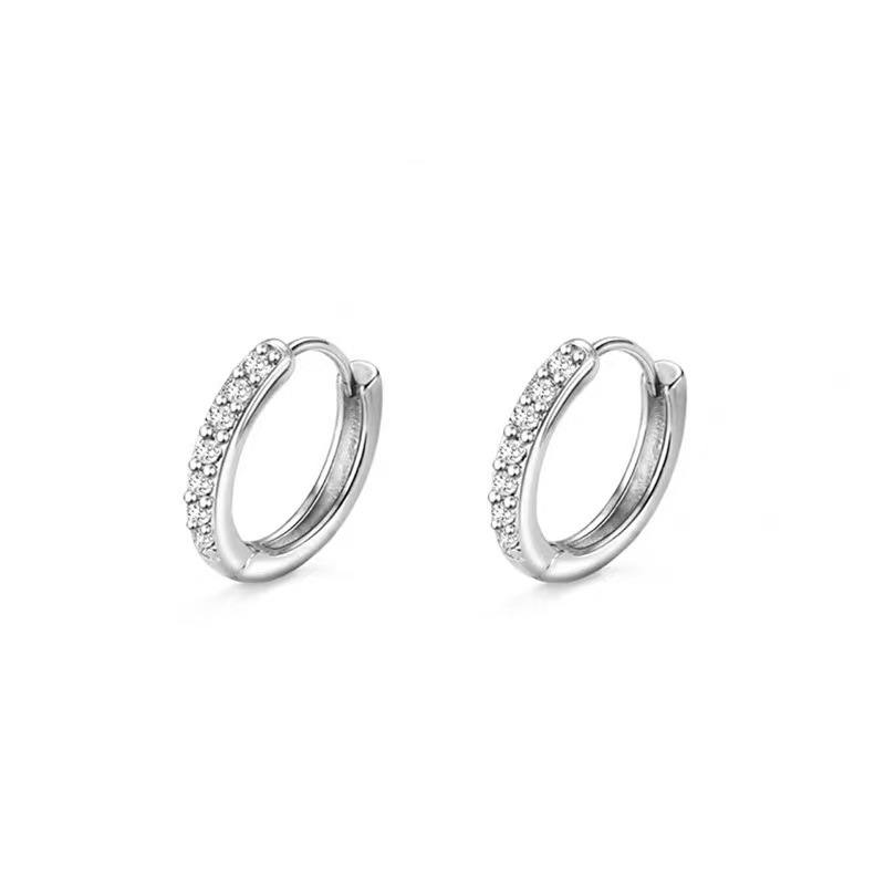 Light luxury, compact, micro-inlaid diamond ear buckles, feminine charm, niche, versatile, simple, fashionable and high-end ear stud earrings Item Picture