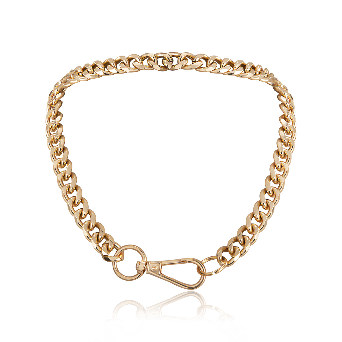 European and American cross-border fashion and creative accessories, minimalist style aluminum chain single-layer necklace, personalized street style trendy girl necklace Item Picture