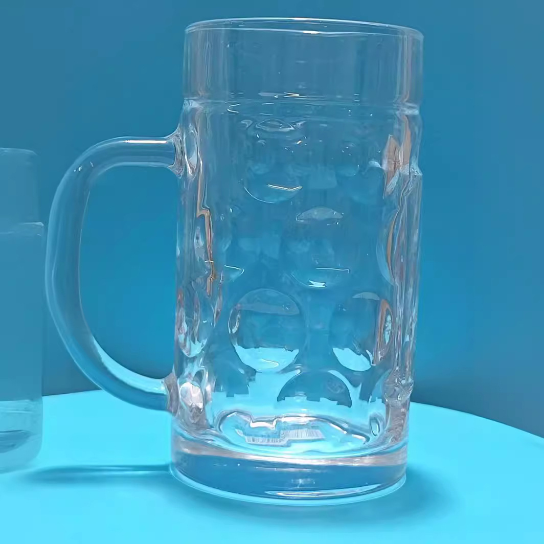 Large 1-liter beer mug, Hero cup manufacturer, 1000ML draft beer cup, crystal glass cup, with the cup LOGO printed full figure
