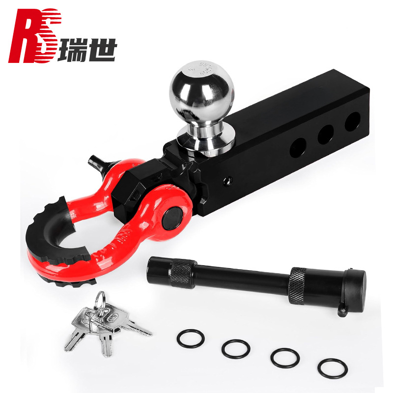 Automobile ball head trailer hook, RV towing hook, forged quality, extended solid ball head square mouth trailer arm undefined