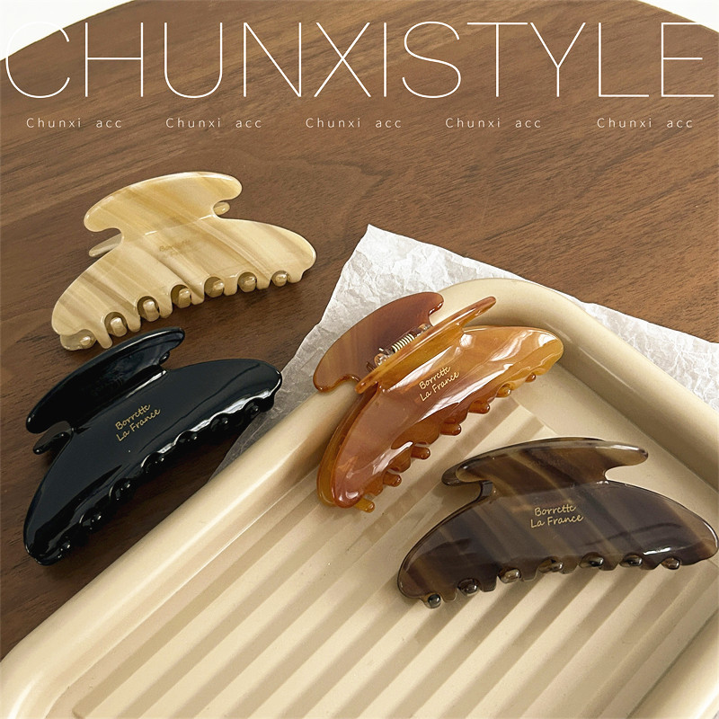 Korean-style French acetate acetate high-end small hair shark clip, Alexander gripper hair clip, hair gripper headwear Specification drawing