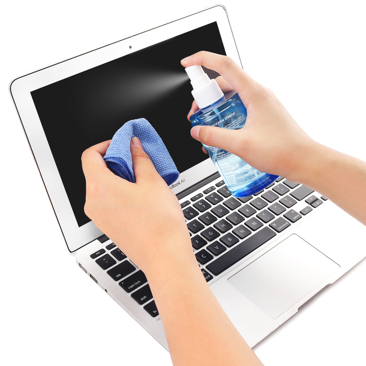 Mobile phone screen cleaner, computer and digital product cleaner 200m large bottle, mobile phone LCD screen blue bottle cleaning set details Picture