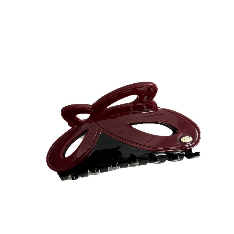 YD Double-piece retro high-end acetate large butterfly grab hair clip 2025 new style shark clip hair accessory at the back of the head Item Picture