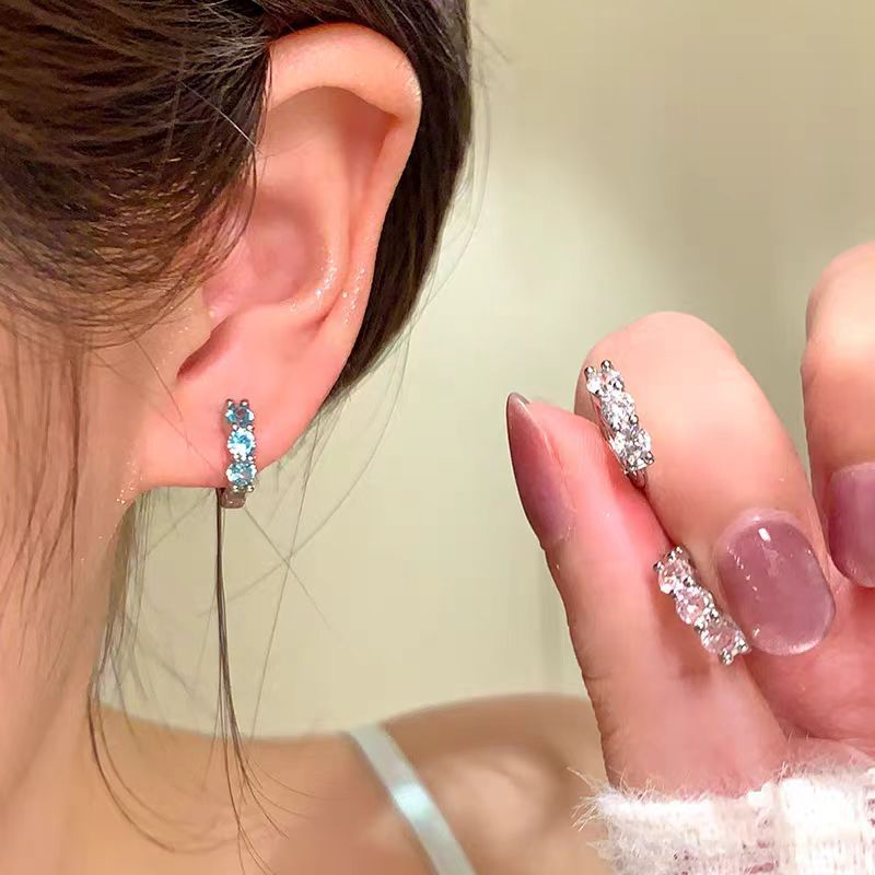 Spring sparkling colorful zircon exquisite ear rings, light luxury, niche and high-end style stud earrings, unique and beautiful earrings and earrings for women details Picture