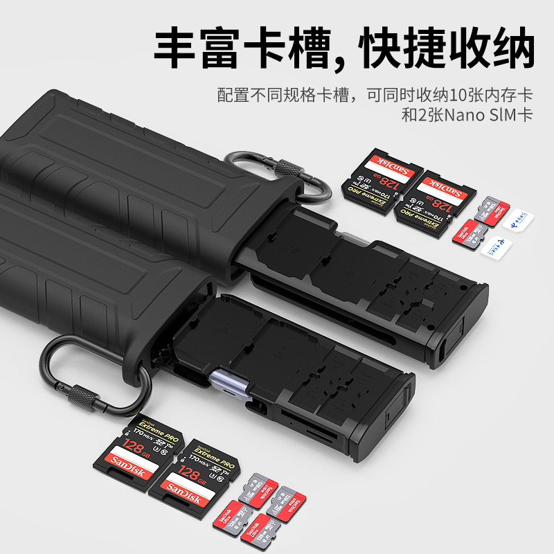 Multi-functional high-speed memory card reader, SD card, TF card storage box, mobile phone camera flash transfer card box, high-speed transfer Item Picture