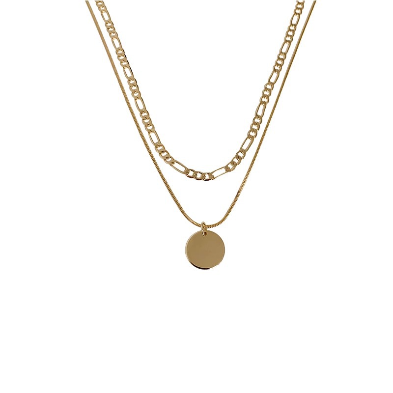 Double-layered layered necklace for girls, a light luxury and niche design decorative collarbone chain 2023 new style accessory Item Picture