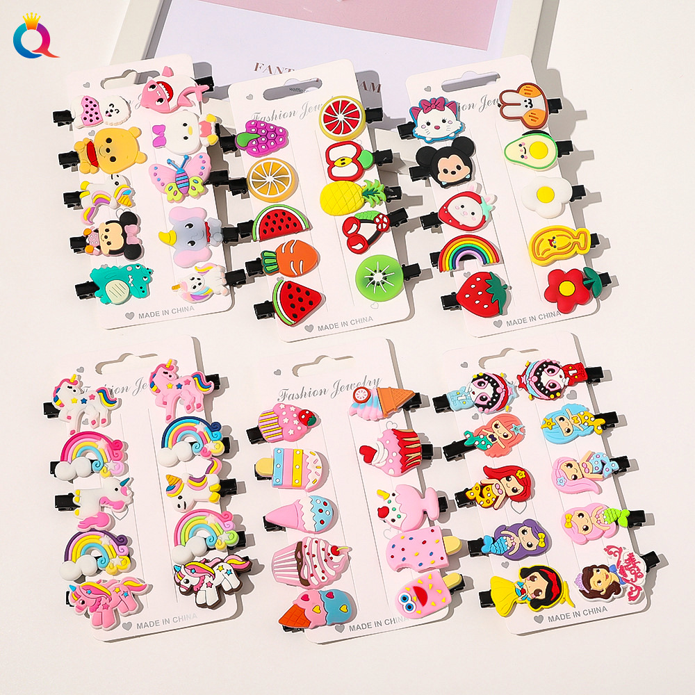 Qiyue Children's Hair Clip Set y2k Dopamine Hair Clip Unicorn Hair Accessory Duckbill Clip Hair Accessory full figure