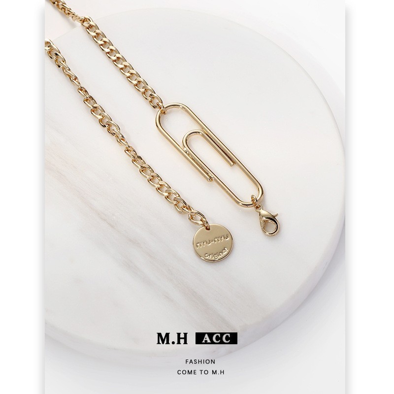 Paperclip necklace accessories for women, with a light luxury, niche and high-end feel, collarbone chain, cold style and individual neck chain wholesale Application Scenario