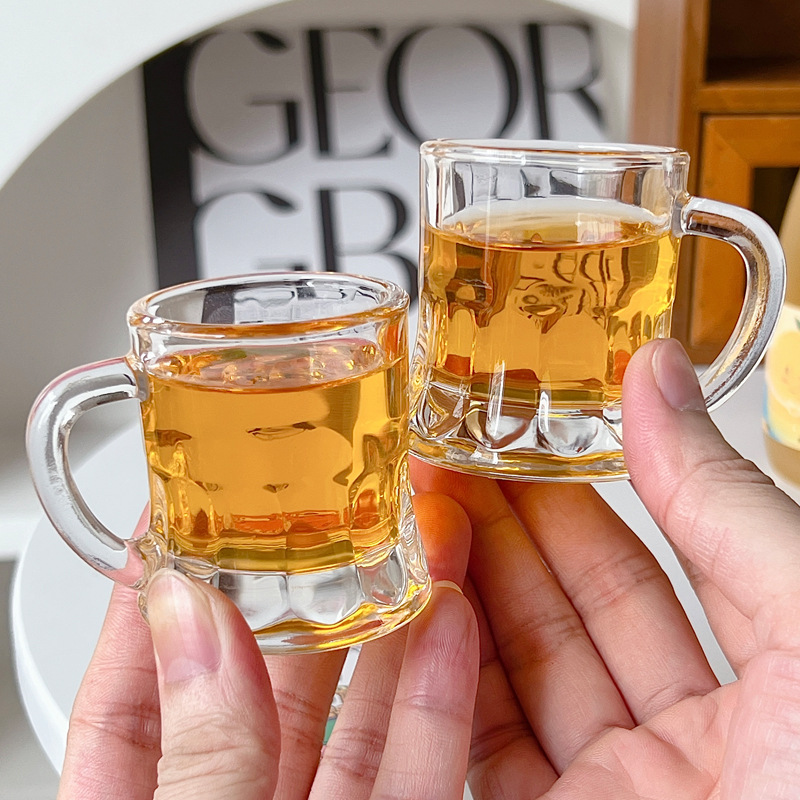 Bolimei Korean InS-style glass sake wine glasses, mini wine glasses, fruit wine glasses, home glass cups, spirits sake wine glasses details Picture