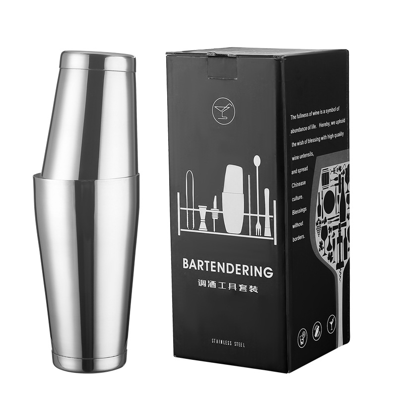 Manufacturer's cross-border bar stainless steel cocktail set, self-mixed cocktail shaker glass, Shaker kettle, Boston 16-piece set Item Picture