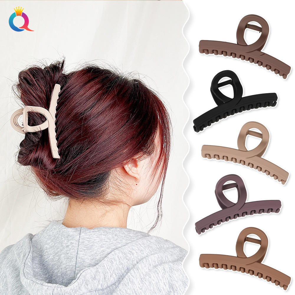 Qiyue Cross-border Large scratch-off hair clips, frosted hair clips, shark clips, ins high-end headwear clips, children's hair accessories wholesale Specification drawing