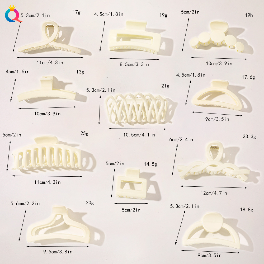 Wholesale of Qiyue Korean cream-colored hair clips, updo hair clips, sweet girl's coffee-colored shark hair clips at the back of the head Application Scenario