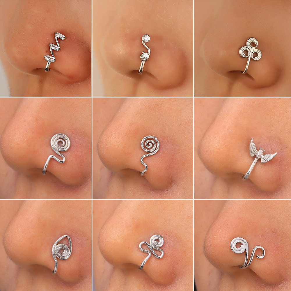 A popular cross-border bestseller in Europe and America, zircon U-shaped nose clip, an African personalized non-perforated fake nose ring, a piercing accessory full figure