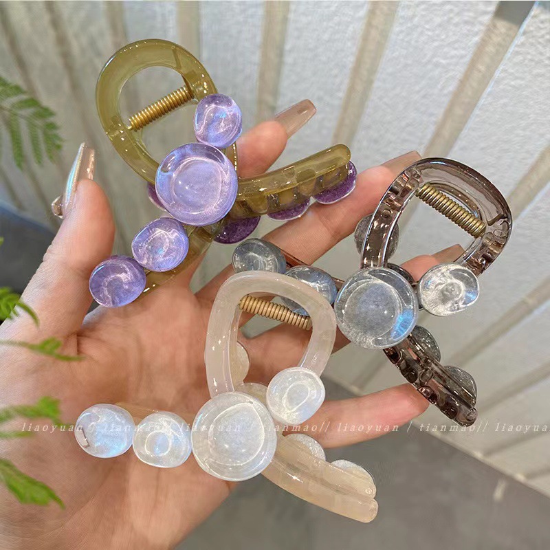 Super refreshing ~ Stylish summer hairpin, irregular water drop hairpin, women's crossed acrylic shark clip details Picture