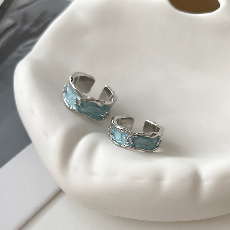 High-end texture enamel drop glaze, niche design open ring, women's Instagram, cold style, simple and individual food ring Application Scenario