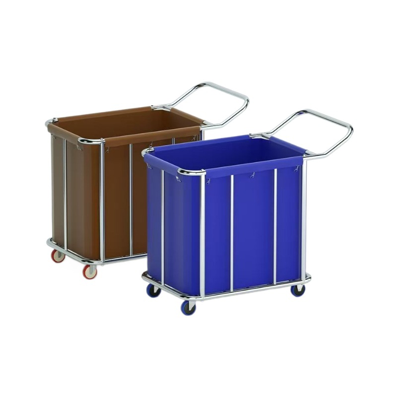 Linen cart, guest room cloth bag, hotel and guesthouse thickened service cart, steering hand-pushed collection, stainless steel cloth bag storage cart Item Picture