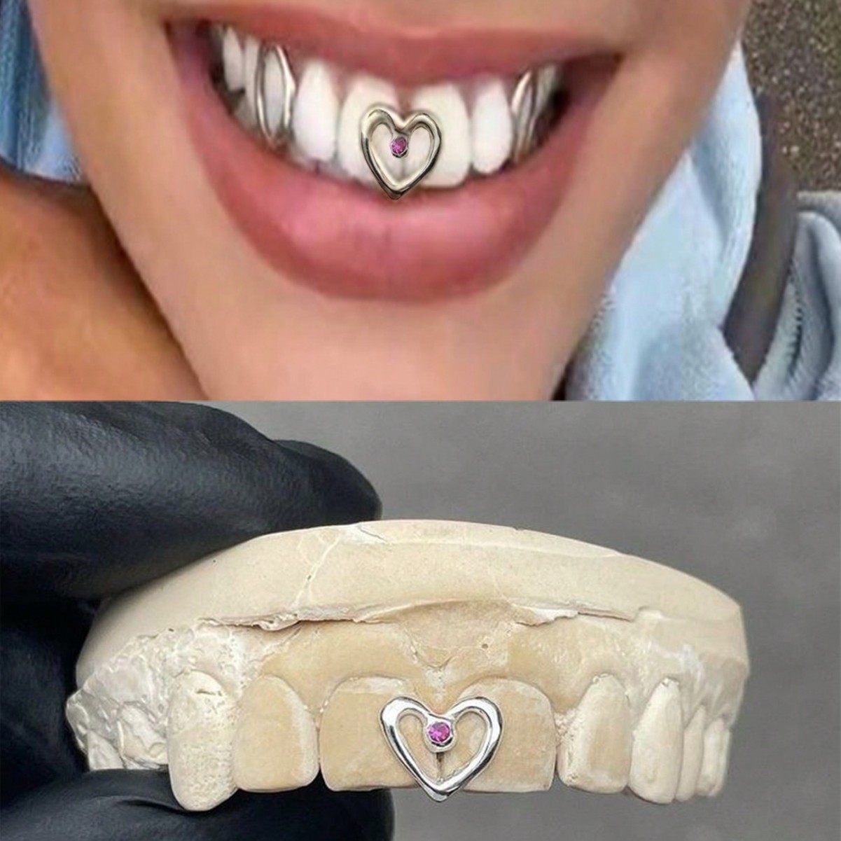Cross-border love design: Single zircon shaped smooth zircon single braces for couples, suitable for both men and women full figure