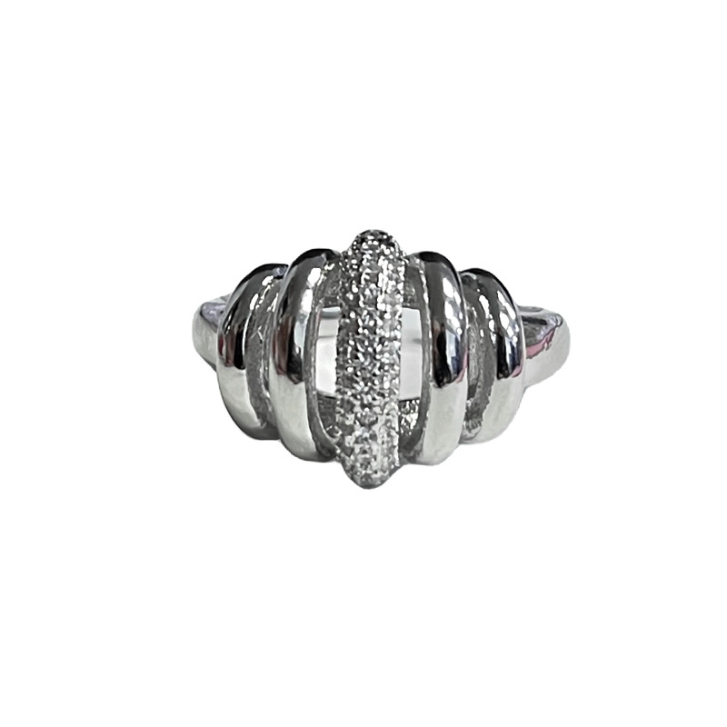 High-end, irregularly inlaid zircon, elegant open ring, ins, cold style, light luxury, fashionable, hot girl, sweet and cool ring Item Picture