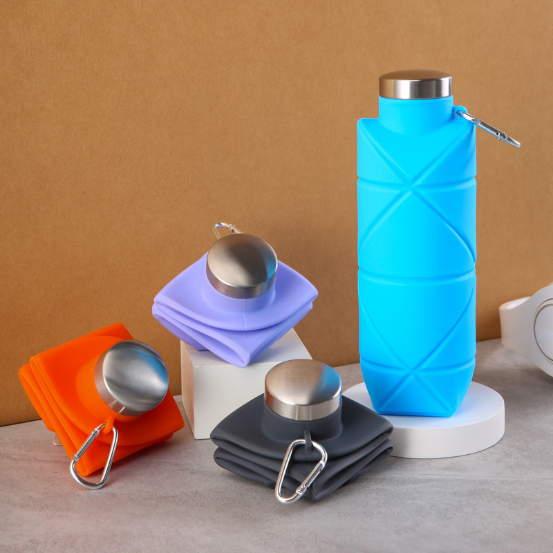 Platinum silicone cola bottle, extendable and foldable waterbottle, outdoor sports waterbottle, portable water cup, foldable Specification drawing