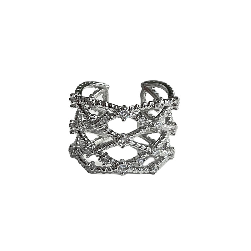 French-style gentle and elegant lace plain ring, a cold and elegant female style, versatile and fashionable, sweet and cool, high-end ring trend Item Picture