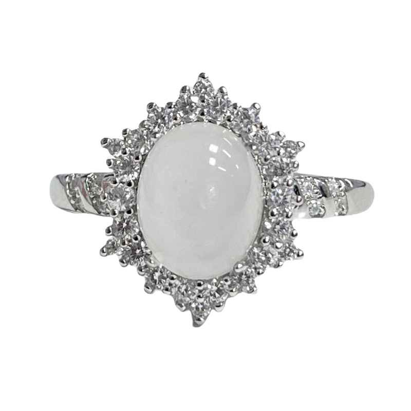 New Chinese-style egg face open ring for women with irregular flowers, fashionable and elegant, light luxury and high-end feel, sweet and cool, index finger ring trend Item Picture