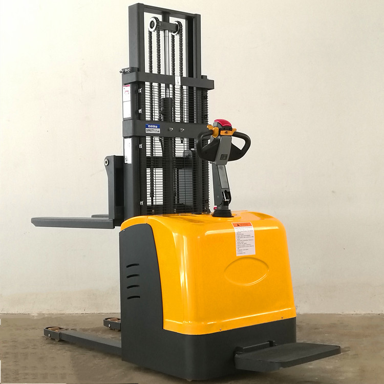 All-electric stacker forklift, standing, walking, hydraulic battery loading and unloading shovel, stacker crane, automatic lifting and handling details Picture