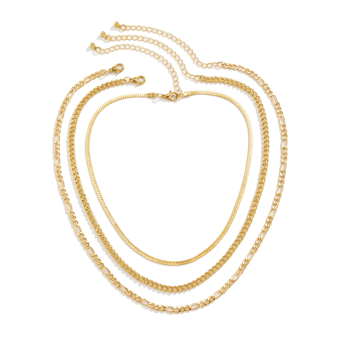 European and American cross-border jewelry: simple metal flat snake bone sweet and cool necklace, street style, multiple layers of trendy and versatile necklace Item Picture