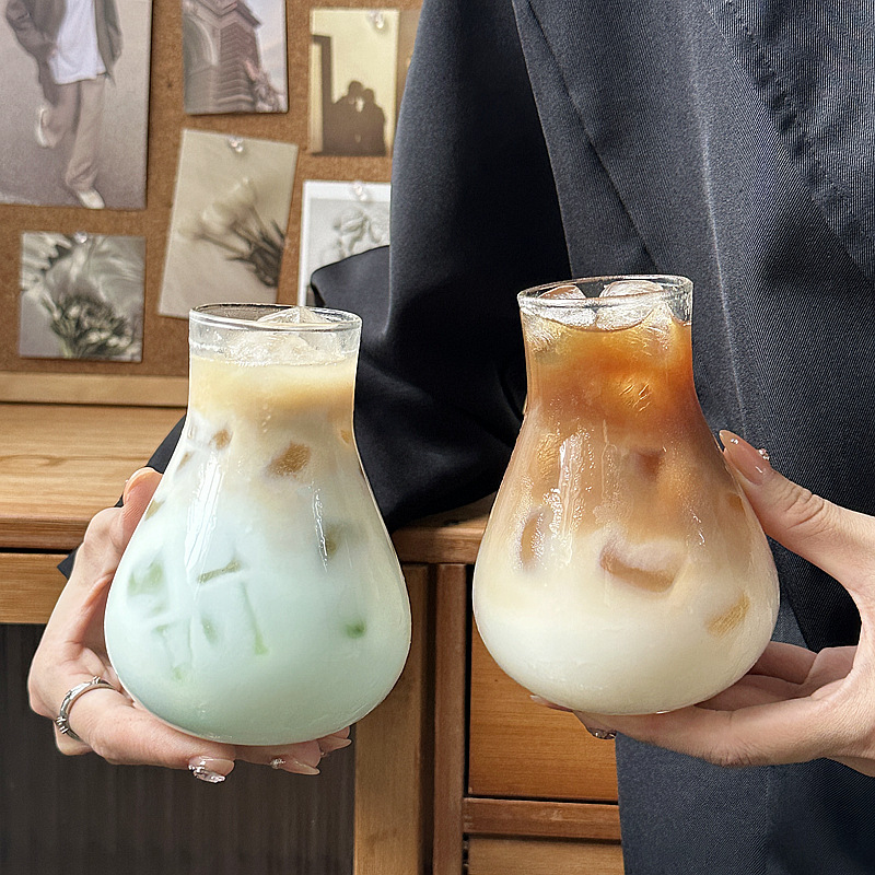 High-appearance-level internet-famous bubble coffee cups, water cups, coffee shops, bars, American ice water cups, juice cups, cocktail cups Specification drawing