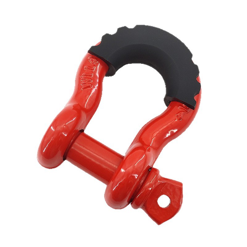 Bow-shaped shackle trailer hook, traction hook with protective sleeve, forged and powder-coated U-shaped hook, off-road self-driving trailer accessories Item Picture
