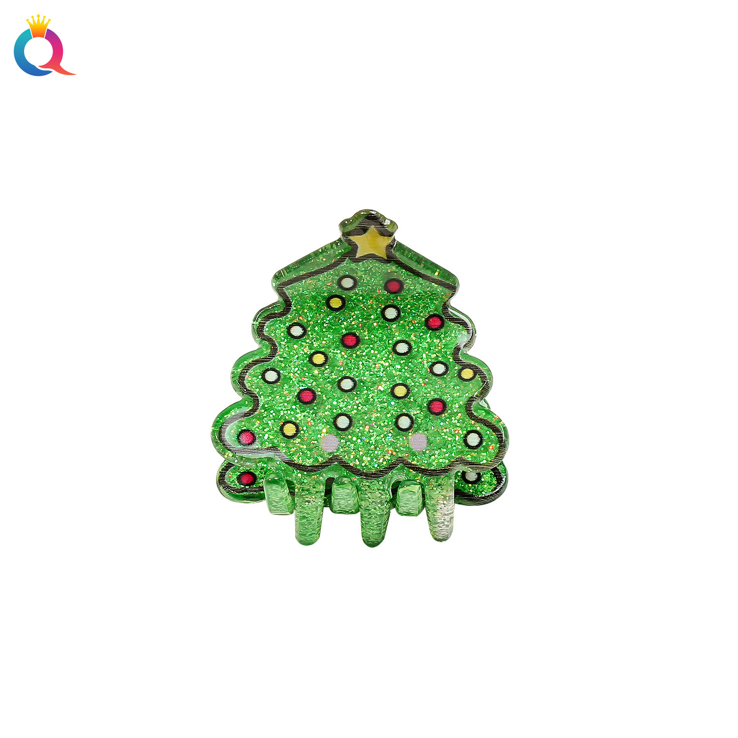 Qiyue Cross-border Christmas Small grabbers, cute hair clips, women's back head updo hair clips, shark clips, hair accessories wholesale Item Picture