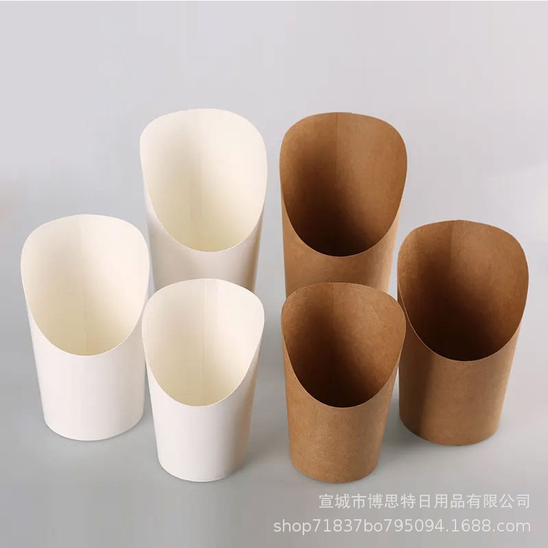 Wholesale of disposable egg waffle cups, thickened cowhide slanted cups, French fries cups, baking packaging boxes, whole cases for export Item Picture