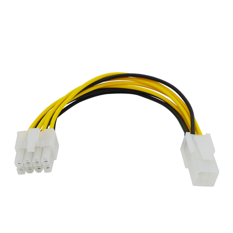 4-pin to 8-pin motherboard cpu power supply cable, 4p to 8p, 4-pin to 8-pin power adapter cable, conversion cable Specification drawing