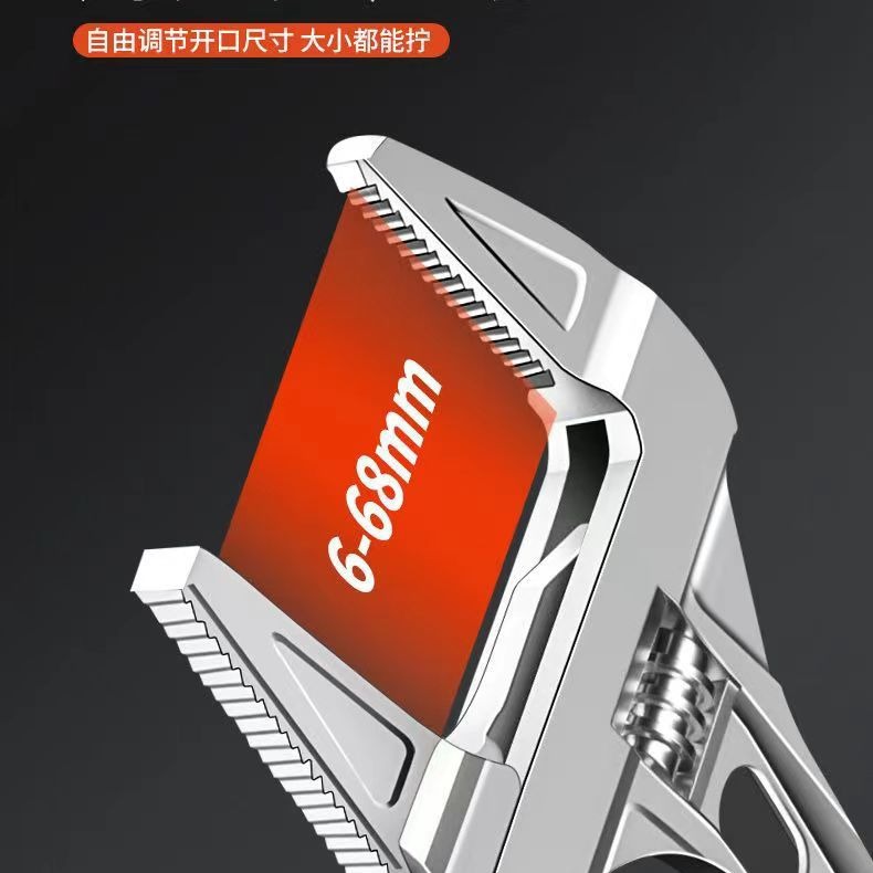 Aluminum alloy bathroom wrench 6-68, large opening, short handle, suitable for repairing water pipes, faucets, Angle valves, and universal disassembly and installation details Picture