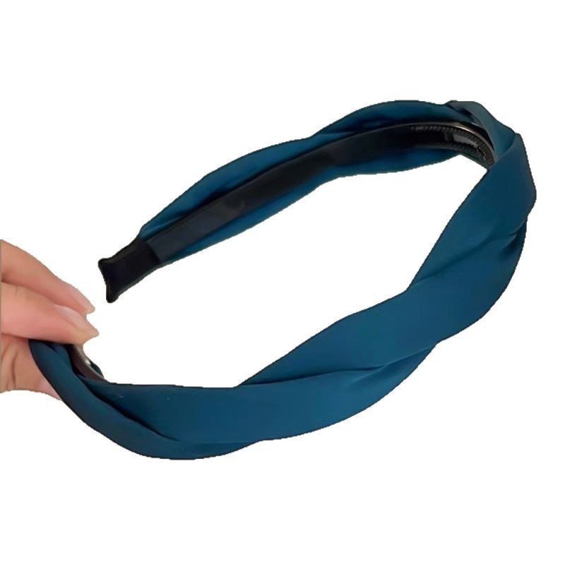 "Sea blue!" Linen braided hairband! A new 2025 wide-brimmed, toothed travel hairpin for women with a high and elegant headband Item Picture