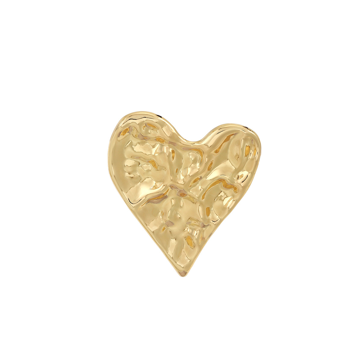 European and American retro irregular pleated heart-shaped brooch, with a light luxury and high-end feel, metallic style and fashionable temperament, brooch pin Item Picture