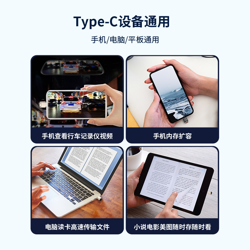 Wholesale Type-C to TF memory card reader, mini adapter, mobile phone and tablet connection memory card converter Application Scenario
