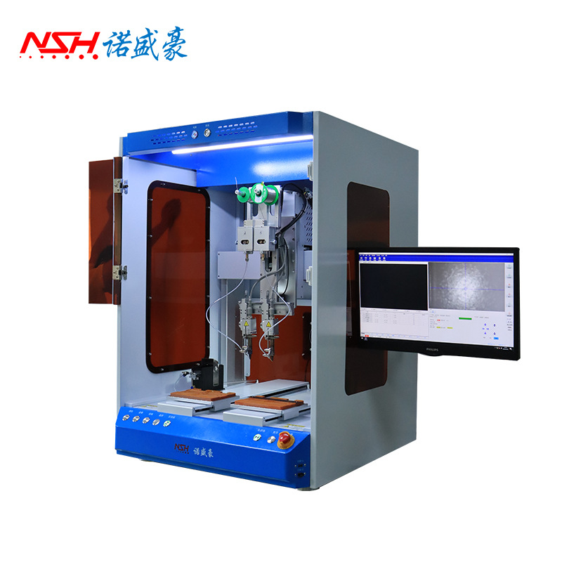 Nuoshenghao directly supplies dual-station dual-head fully automatic CCD vision soldering machines for precise positioning and spot welding Specification drawing