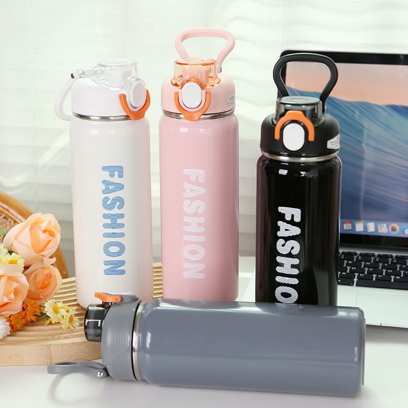 Simple yet highly attractive 316 stainless steel insulated cup, student portable water cup, food-grade stainless steel straw cup full figure