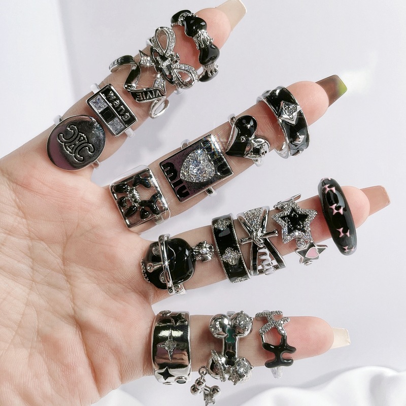 European and American dark series Saturn punk personality Open ring, neutral style, ins fashion, versatile and cool index finger ring details Picture