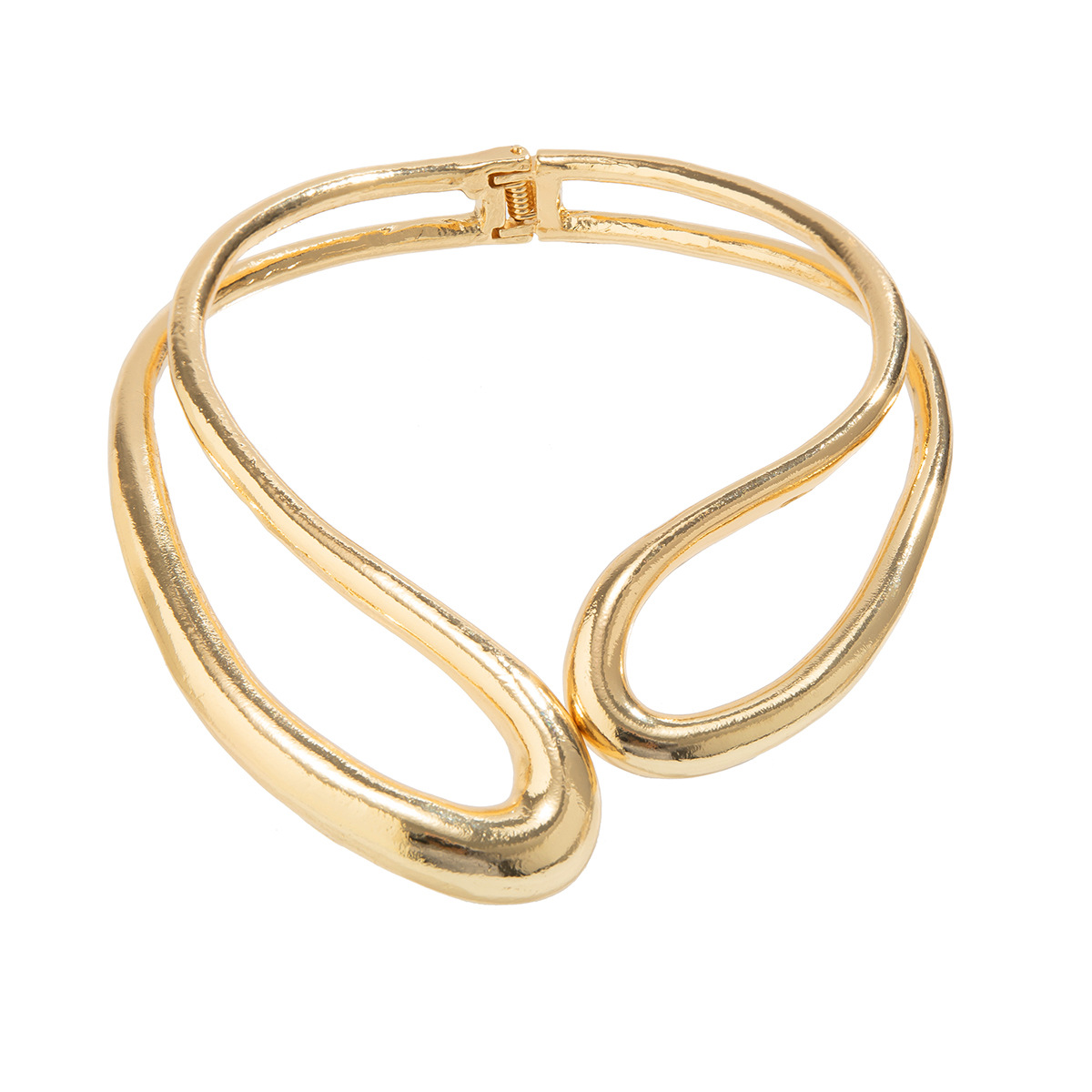 European and American cross-border jewelry, exaggerated alloy twisted double-layer collar, sweet and cool style simple choker bracelet Item Picture