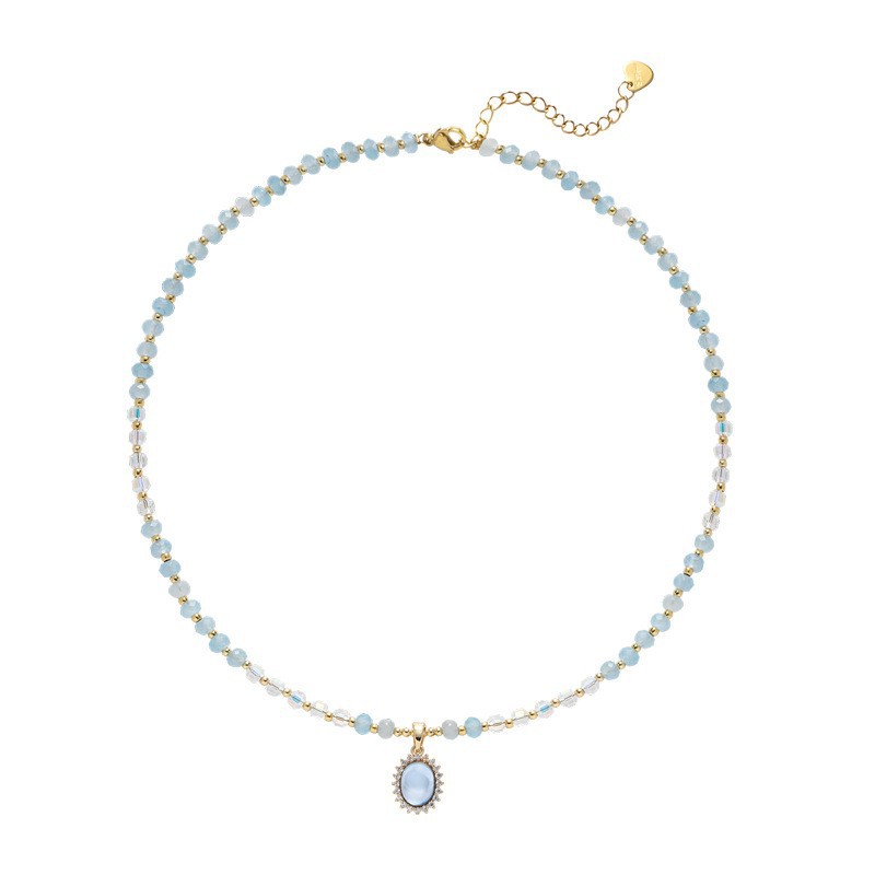 Summer bestsellers in Japan and South Korea: aquamarine necklaces, bracelets, women's light luxury, high-end, niche pendants, and stunning seaside accessories Item Picture