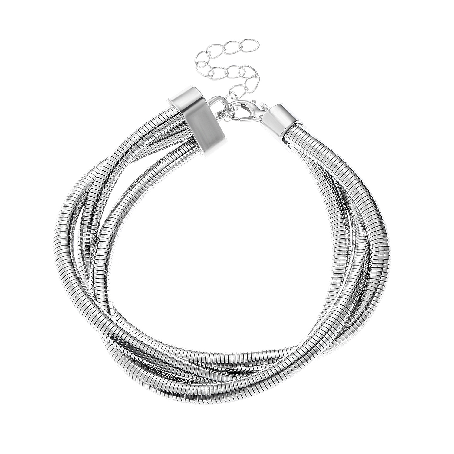 Exaggerated multi-layer twisted necklace, metal necklace, bracelet, bangle set, choker collarbone chain, neck chain accessory for women Item Picture