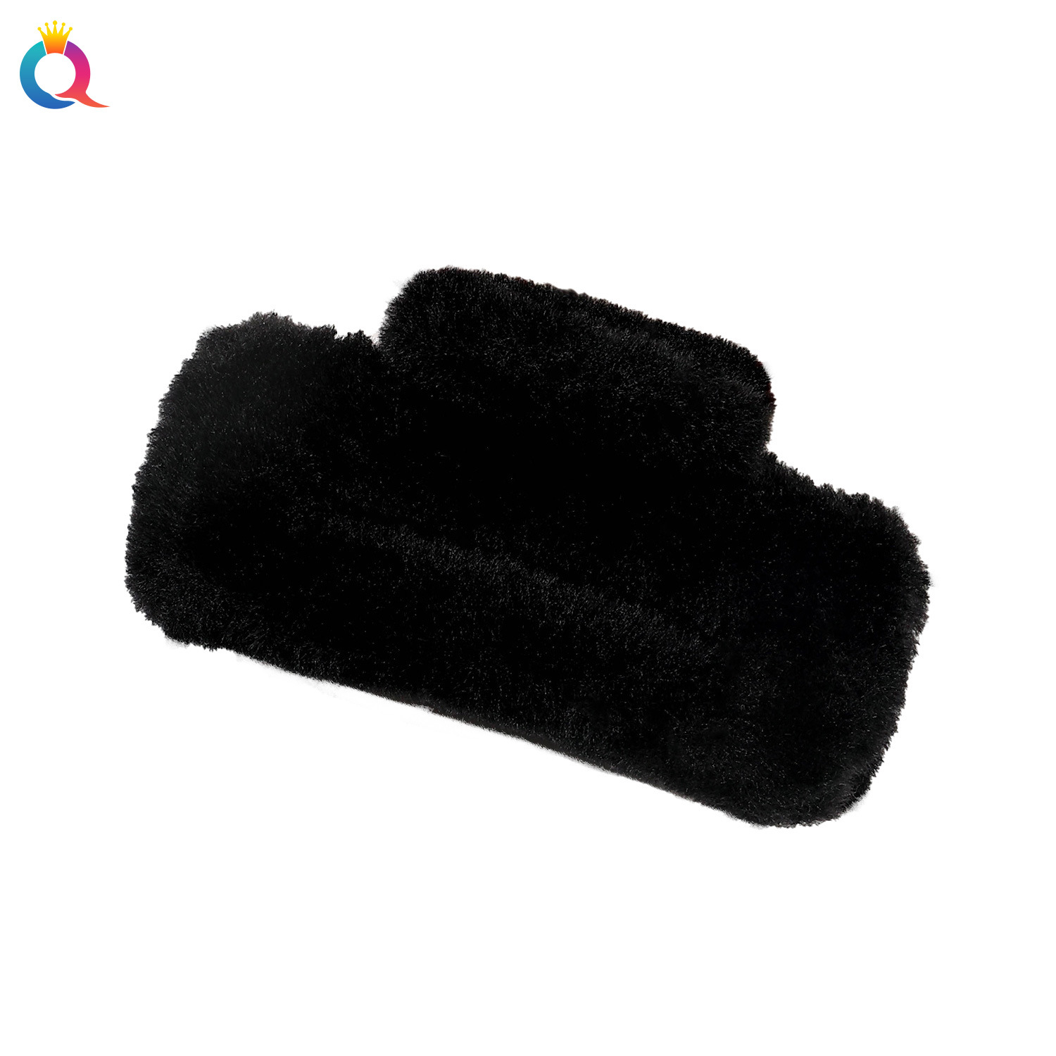 Wholesale of Qiyue Furry hair clips, square hair clips, cute shark clips, high-end plush hair clips, women's hair accessories Item Picture