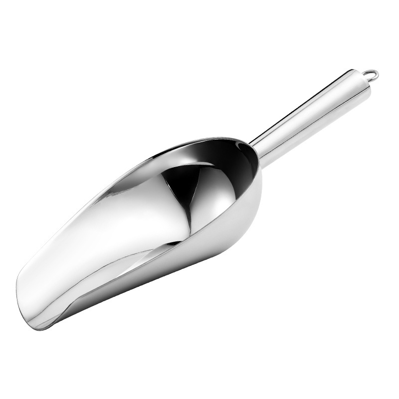 Stainless steel ice spatula for milk tea shops, ice cube spatula, plastic flour and rice spatula, food spatula, ladle for commercial use Item Picture